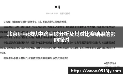 北京乒乓球队中路突破分析及其对比赛结果的影响探讨